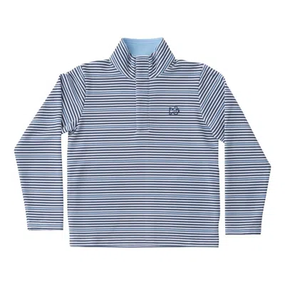 Prodoh Kids' Sporty Snap Pullover Top In Big Dipper Fishing Stripe In Blue