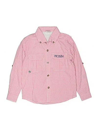 Pre-owned Prodoh Kids' Long Sleeve Button Down Shirt In Pink