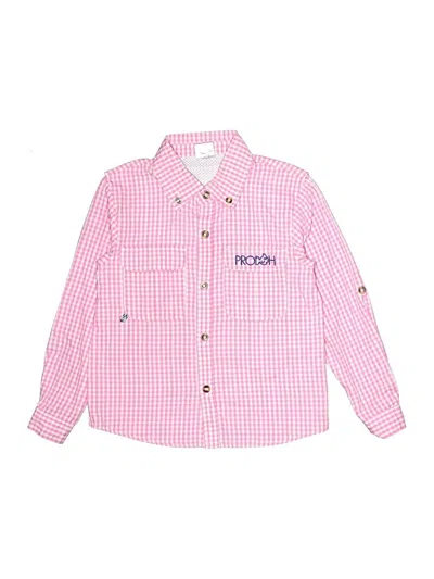 Pre-owned Prodoh Kids' Long Sleeve Button Down Shirt In Pink