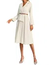 Productseeker Blair Blazer Dress Pleated Dress With Belt In Beige In Beige