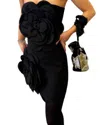 Productseeker Chloe Mini Dress With 3d Flowers In Black In Black