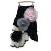 Productseeker Women's Luxe Floral Appliqué Asymmetric Skirt In Multi-colored In Multi