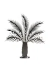 Produzione Privata The Garden Palm-tree Sculpture (30cm X 32cm) In Black