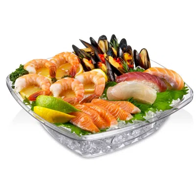 Prodyne Acrylic Flip Salad On Ice Bowl With Lid, Piece Set, 10-inch