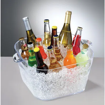 Prodyne Big Square Party Beverage Tub, Clear In Transparent