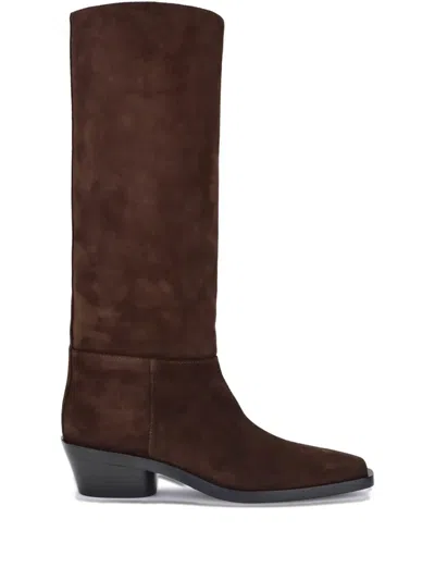 Proenza Schouler 40mm Bronco Suede Knee-high Boots In Blue