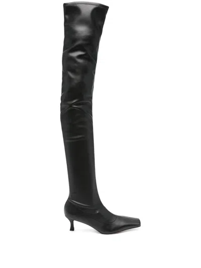 Proenza Schouler Black Spike Over-the-knee Boots In 999 Black