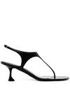Proenza Schouler Tee 85 Thong Sandal In Slick Nappa In Black
