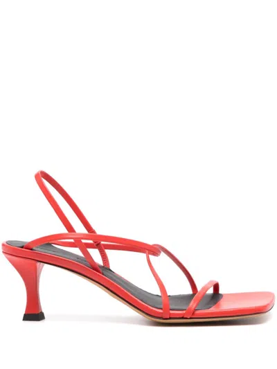 Proenza Schouler 60mm Square Toe Leather Sandals In Red