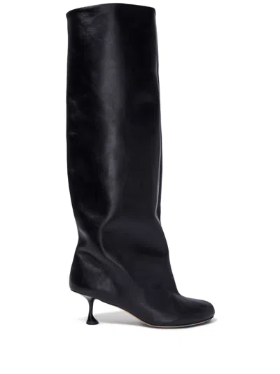 Proenza Schouler Tee Lambskin Stiletto Knee Boots In Black