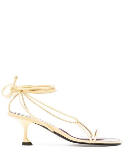 Proenza Schouler 70mm Tee Ankle Strap Sandals In Butter