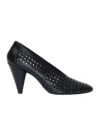 Proenza Schouler 85mm Perforated Leather Pumps In Black