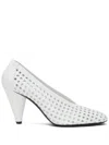 Proenza Schouler Perforated Cone Leather Pumps In White