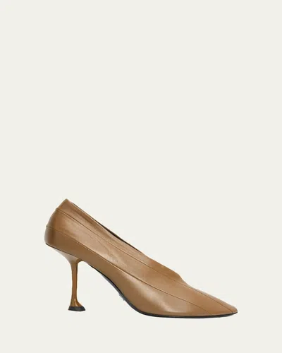 Proenza Schouler 85mm Tee Pieced Leather Pumps In Brown