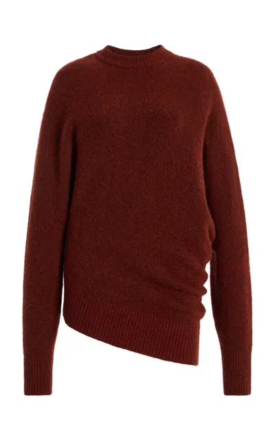 Proenza Schouler Abie Boiled-wool Sweater In Burgundy