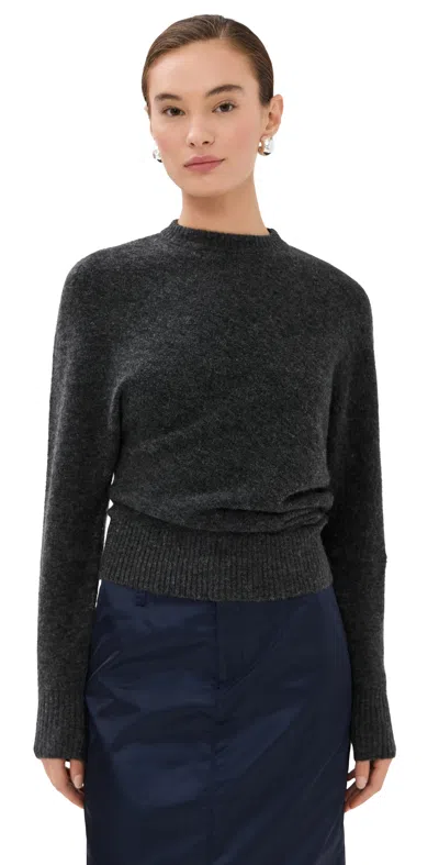 Proenza Schouler Abie Top In Clean Boiled Wool Dark Grey In Green