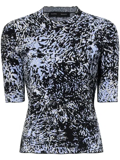 Proenza Schouler Abstract-print Jacquard Knit Top In Blue
