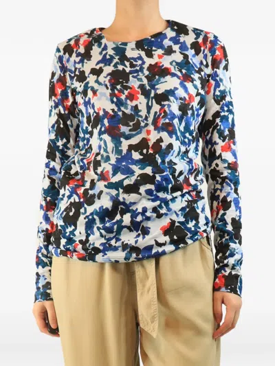 Pre-owned Proenza Schouler Abstract-print Long-sleeved T-shirt In Blue