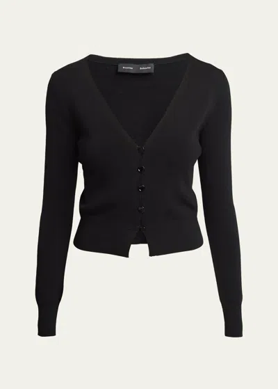 Proenza Schouler Addie V-neck Silk Viscose Cardigan In Black