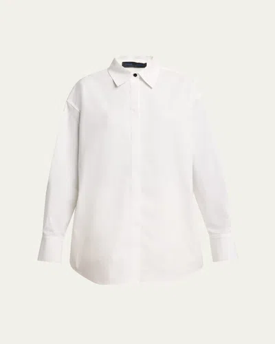 Proenza Schouler Addy Compact Cotton Poplin Button-down Shirt In White