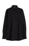 Proenza Schouler Addy Cotton Stretch Poplin Button-up Shirt In Black