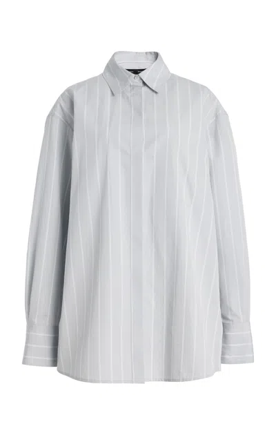 Proenza Schouler Addy Cotton-silk Top In Light Grey