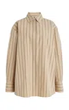 Proenza Schouler Addy Cotton-silk Top In Tan