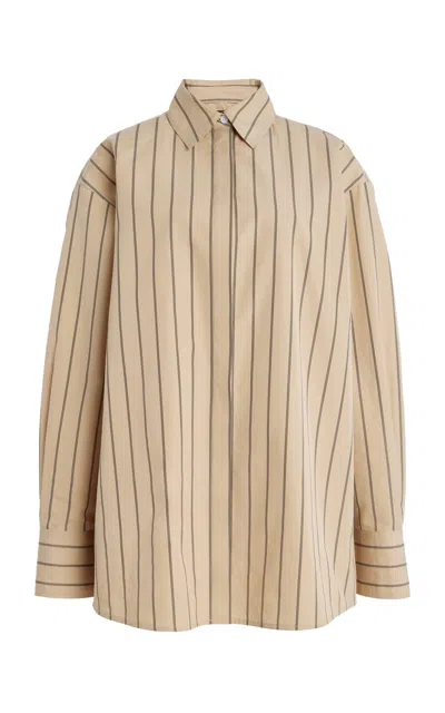 Proenza Schouler Addy Cotton-silk Top In Tan