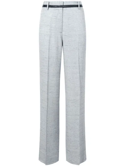 Proenza Schouler Aiden Mélange Wide-leg Trousers In Grey