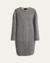Proenza Schouler Albers Textured Double Face Wool Coat In Dark Grey Multi