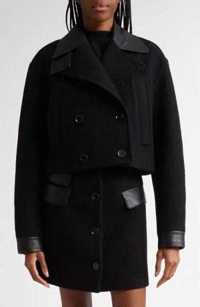 Proenza Schouler Alexis Asymmetric Ruched Double Crepe Top In Black