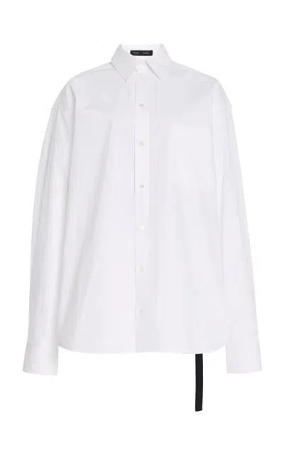 Proenza Schouler Alia Cotton-silk Top In White