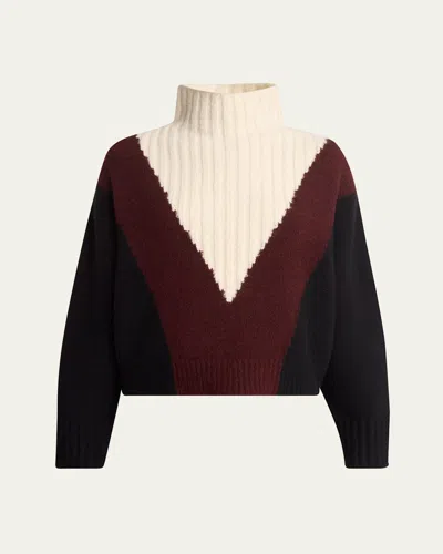 PROENZA SCHOULER ALMA GRAPHIC CASHMERE TURTLENECK SWEATER