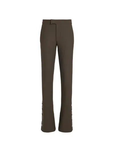Proenza Schouler Althea Pants In Bi-stretch Double Wool In Brown