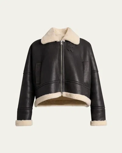 PROENZA SCHOULER ALYA LAMB SHEARLING OVERSIZED AVIATOR JACKET