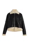Proenza Schouler Alya Merino Shearling Jacket In Black,white