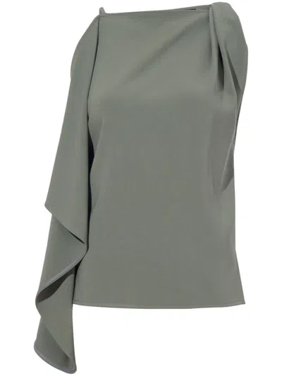 Proenza Schouler Alyssa Top In Matte Double Crepe In Green