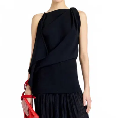 Proenza Schouler Alyssa Top In Matte Viscose Crepe In Black