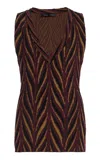 Proenza Schouler Amelia Marble Jacquard Tank Top In Brown