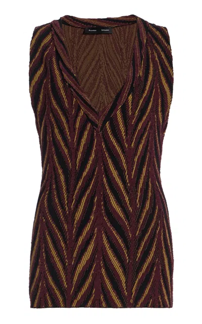 Proenza Schouler Amelia Marble Jacquard Tank Top In Brown