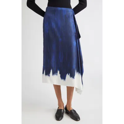 Proenza Schouler Amery Double Print Silk Twill Midi Skirt In Multi