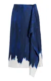 Proenza Schouler Amery Double Printed Silk Skirt In Blue