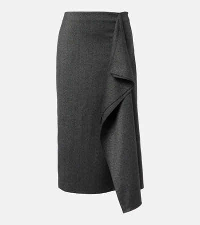 Proenza Schouler Amery Draped Midi Skirt In Gray
