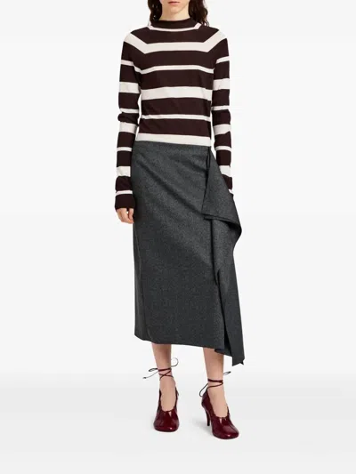 Proenza Schouler Amery Skirt In Charcoal Melange In Multi
