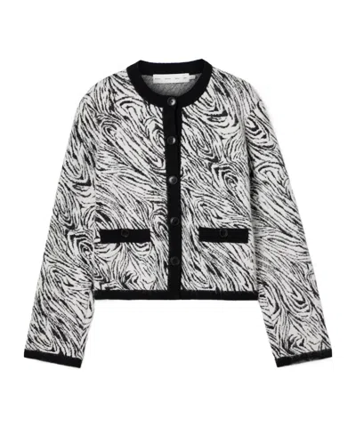 Proenza Schouler Amina Jacquard Knit Cardigan In Multi