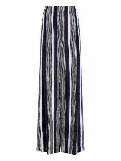 Proenza Schouler Amira Stripe Silk Pants In Black