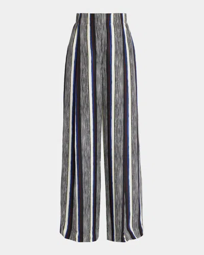 Proenza Schouler Amira Stripe Silk Pants In Black