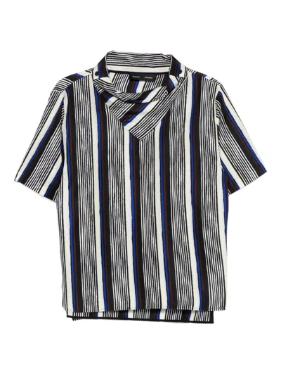 Proenza Schouler Amira Stripe Silk Top In Multi