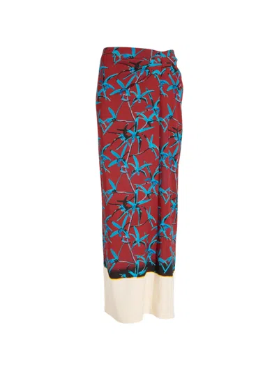 Proenza Schouler Anais Skirt In Printed Stretch Cady In Blue