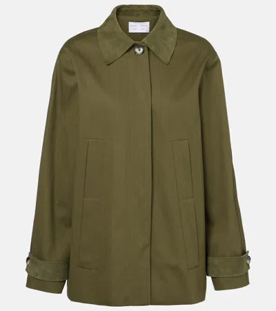 Proenza Schouler Angela Herringbone Cotton Jacket In Green